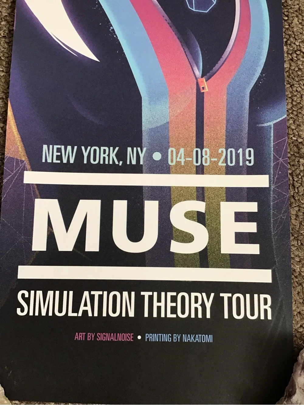 Muse NYC Simulation Theory tour poster 2019